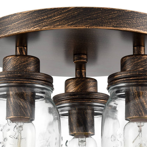 3-Light Mason Jar Ceiling Light Farmhouse Ceiling Light Fixture